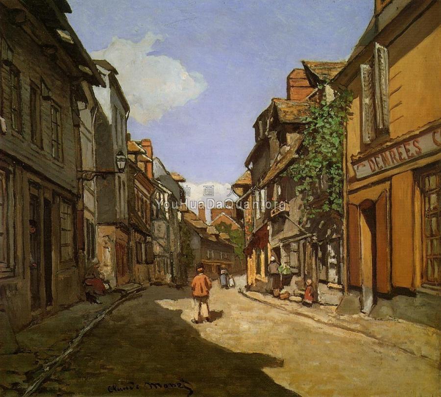 Le Rue de La Bavolle at Honfleur - 克劳德·莫奈